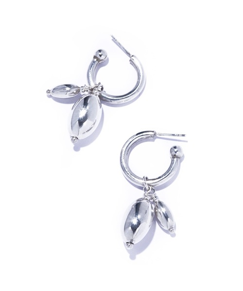 quip queint(クイップクエイント)の「【quip queint】germe duo hoop pierce/ジェルム デュオ フープ ピアス(ピアス(両耳用)・レディース・シルバー・FREE)」の3枚目の写真