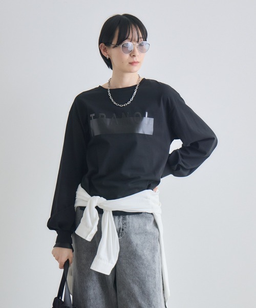 Paradise Picnic(パラダイスピクニック)の「TRANOI. ロングスリーブTシャツ(Tシャツ/カットソー・レディース・ブラック/ホワイト/ホワイト×シルバー・FREE)」の1枚目の写真