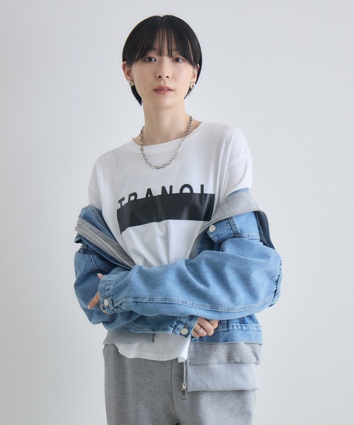Paradise Picnic(パラダイスピクニック)の「TRANOI. ロングスリーブTシャツ(Tシャツ/カットソー・レディース・ブラック/ホワイト/ホワイト×シルバー・FREE)」の18枚目の写真
