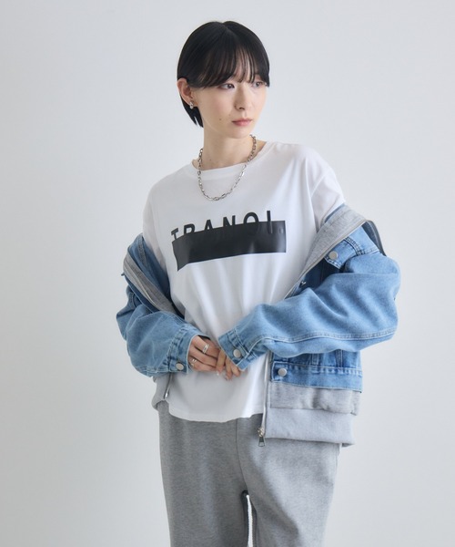 Paradise Picnic(パラダイスピクニック)の「TRANOI. ロングスリーブTシャツ(Tシャツ/カットソー・レディース・ブラック/ホワイト/ホワイト×シルバー・FREE)」の19枚目の写真
