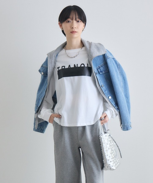 Paradise Picnic(パラダイスピクニック)の「TRANOI. ロングスリーブTシャツ(Tシャツ/カットソー・レディース・ブラック/ホワイト/ホワイト×シルバー・FREE)」の17枚目の写真