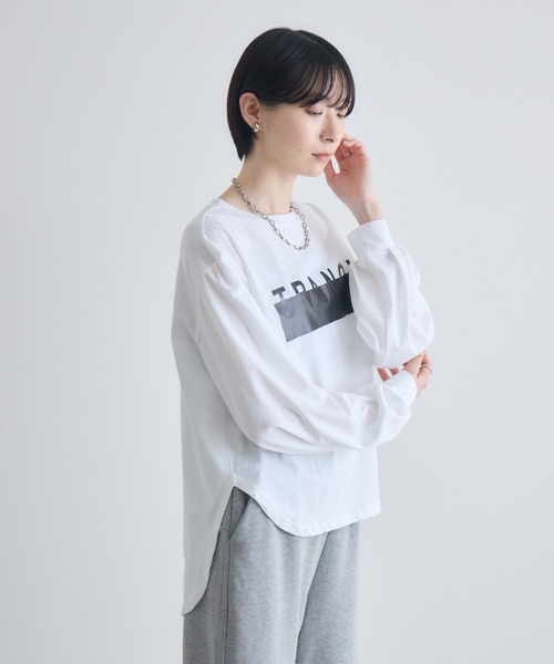 Paradise Picnic(パラダイスピクニック)の「TRANOI. ロングスリーブTシャツ(Tシャツ/カットソー・レディース・ブラック/ホワイト/ホワイト×シルバー・FREE)」の8枚目の写真