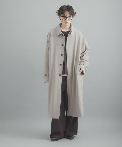 SENSE OF PLACE by URBAN RESEARCH(センスオブプレイスバイアーバンリサーチ)の「バルマカーンルーズコート(ステンカラーコート・メンズ・ベージュ系その他/ベージュ/ネイビー・MEDIUM/LARGE)」の5枚目の写真