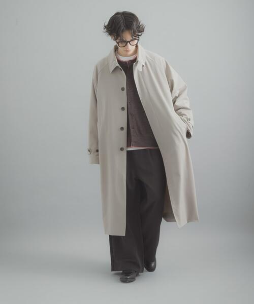 SENSE OF PLACE by URBAN RESEARCH(センスオブプレイスバイアーバンリサーチ)の「バルマカーンルーズコート(ステンカラーコート・メンズ・ベージュ系その他/ベージュ/ネイビー・MEDIUM/LARGE)」の6枚目の写真