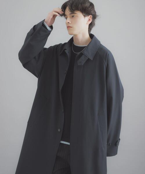 SENSE OF PLACE by URBAN RESEARCH(センスオブプレイスバイアーバンリサーチ)の「バルマカーンルーズコート(ステンカラーコート・メンズ・ベージュ系その他/ベージュ/ネイビー・MEDIUM/LARGE)」の9枚目の写真