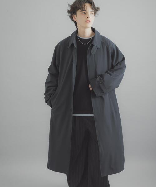 SENSE OF PLACE by URBAN RESEARCH(センスオブプレイスバイアーバンリサーチ)の「バルマカーンルーズコート(ステンカラーコート・メンズ・ベージュ系その他/ベージュ/ネイビー・MEDIUM/LARGE)」の13枚目の写真