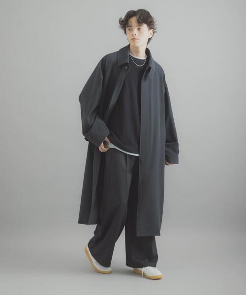 SENSE OF PLACE by URBAN RESEARCH(センスオブプレイスバイアーバンリサーチ)の「バルマカーンルーズコート(ステンカラーコート・メンズ・ベージュ系その他/ベージュ/ネイビー・MEDIUM/LARGE)」の14枚目の写真