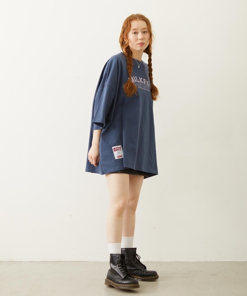 MILKFED.(ミルクフェド)の「【コラボ/ロゴ映え/ビッグシルエット】MILKFED.×CHAMPION LAYER LOGO BIG TEE(Tシャツ/カットソー・レディース・ブラック/ライトブルー/オートミール/ネイビー・ONE SIZE)」の19枚目の写真
