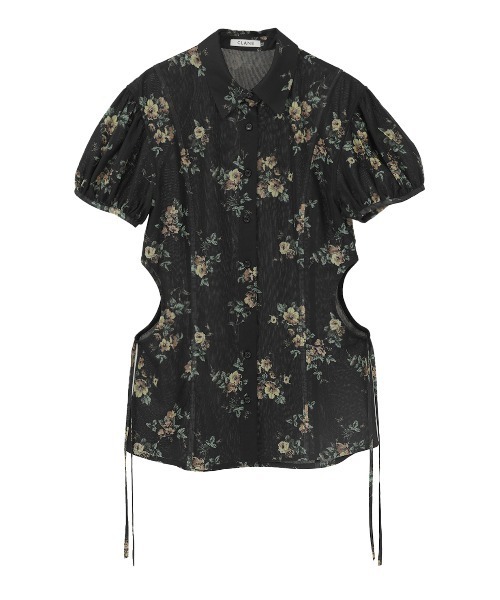 CLANE（クラネ）の「FLOWER SIDE HOLE SHIRTS（シャツ/ブラウス・レディース・ベージュ/ブラック・2/1）」の5枚目の写真