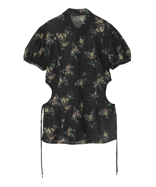 CLANE（クラネ）の「FLOWER SIDE HOLE SHIRTS（シャツ/ブラウス・レディース・ベージュ/ブラック・2/1）」の6枚目の写真