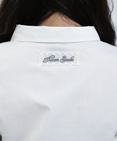 FCMM（エフシーエムエム）の「【日本限定】PEPLUM BLOUSE / ペプラムブラウス（シャツ/ブラウス・レディース・チャコールグレー/オフホワイト・MEDIUM/SMALL）」の13枚目の写真
