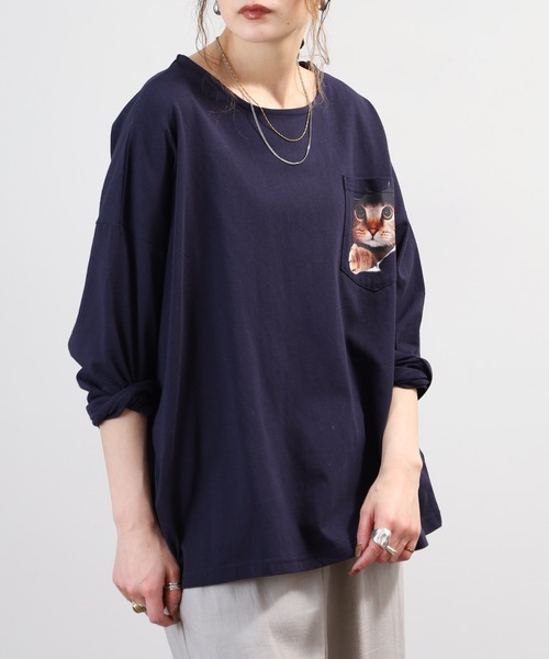 BARNDOOR(バーンドア)の「天竺アニマルポケロンT 26SS(Tシャツ/カットソー・レディース・グレー系1/ホワイト系1/グレー系2/ホワイト系2/ネイビー系1/ネイビー系2・FREE)」の17枚目の写真