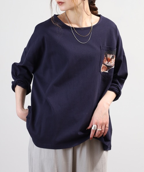 BARNDOOR(バーンドア)の「天竺アニマルポケロンT 26SS(Tシャツ/カットソー・レディース・グレー系1/ホワイト系1/グレー系2/ホワイト系2/ネイビー系1/ネイビー系2・FREE)」の18枚目の写真