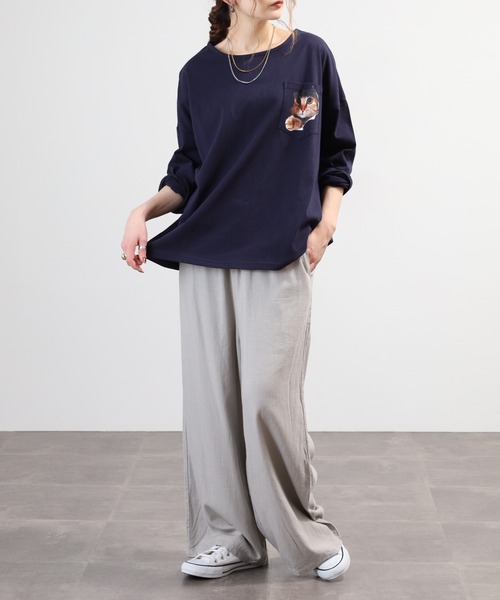 BARNDOOR(バーンドア)の「天竺アニマルポケロンT 26SS(Tシャツ/カットソー・レディース・グレー系1/ホワイト系1/グレー系2/ホワイト系2/ネイビー系1/ネイビー系2・FREE)」の19枚目の写真