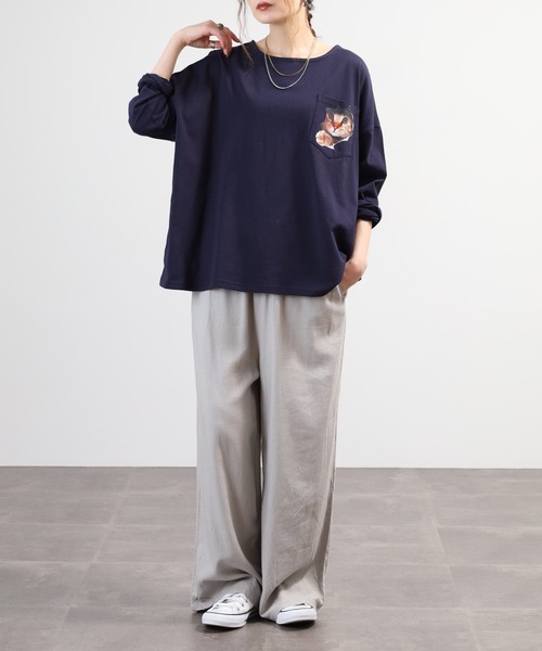 BARNDOOR(バーンドア)の「天竺アニマルポケロンT 26SS(Tシャツ/カットソー・レディース・グレー系1/ホワイト系1/グレー系2/ホワイト系2/ネイビー系1/ネイビー系2・FREE)」の20枚目の写真
