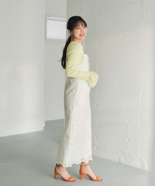 COHINA（コヒナ）の「2wayレースぺプラムトップス 【低身長・小柄女性】（ニット/セーター・レディース・イエロー/ネイビー/ホワイト・ONE SIZE）」の19枚目の写真