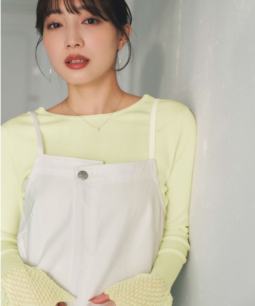 COHINA（コヒナ）の「2wayレースぺプラムトップス 【低身長・小柄女性】（ニット/セーター・レディース・イエロー/ネイビー/ホワイト・ONE SIZE）」の16枚目の写真