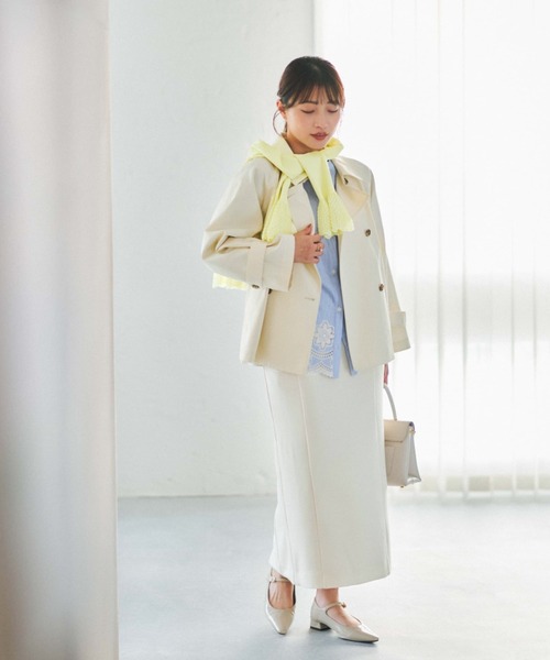 COHINA（コヒナ）の「2wayレースぺプラムトップス 【低身長・小柄女性】（ニット/セーター・レディース・イエロー/ネイビー/ホワイト・ONE SIZE）」の21枚目の写真
