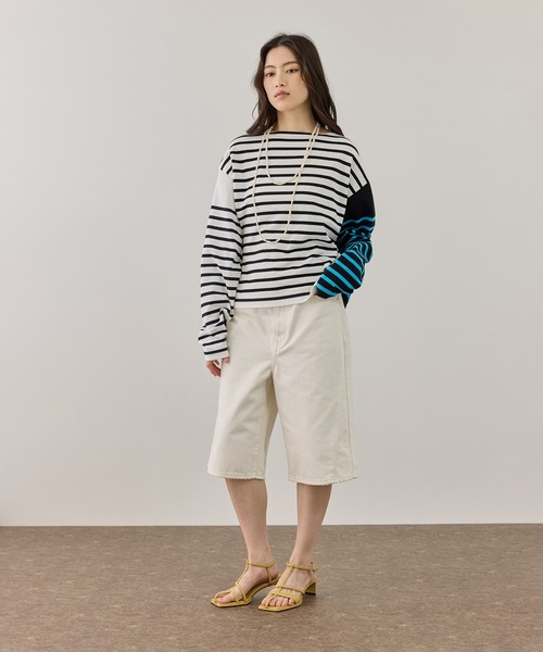 NEEDBY heritage(ニードバイヘリテージ)の「【NEEDBY for ADAM ET ROPE'】別注 RILLEY(デニムパンツ・レディース・ブラック/オフホワイト・2/1)」の12枚目の写真