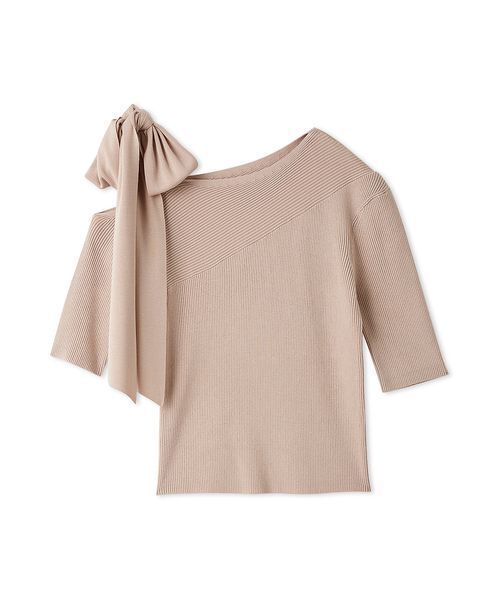 SNIDEL（スナイデル）の「リボンショルダーニットプルオーバー（ニット/セーター・レディース・ピンクベージュ/ブラック/アイボリー・F）」の3枚目の写真