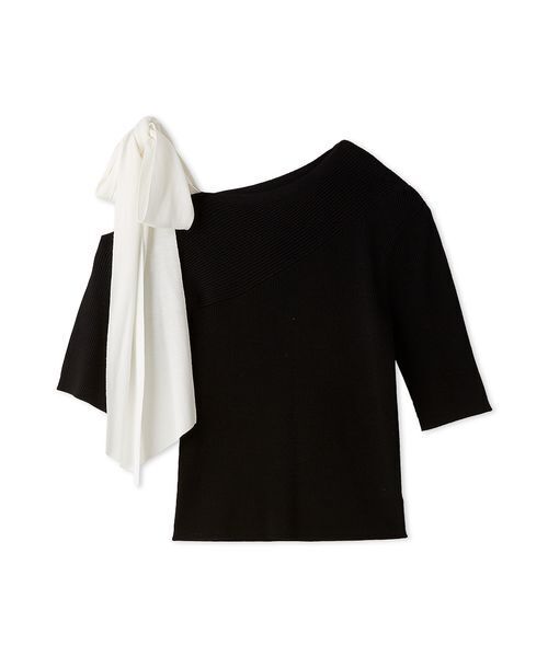 SNIDEL（スナイデル）の「リボンショルダーニットプルオーバー（ニット/セーター・レディース・ピンクベージュ/ブラック/アイボリー・F）」の14枚目の写真