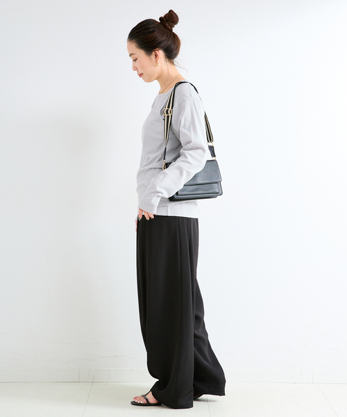 B.C STOCK(ベーセーストック)の「《2枚セット》ウォッシャブル / タンクセットロンTEE(Tシャツ/カットソー・レディース・チャコールグレー/ブラック・FREE)」の11枚目の写真