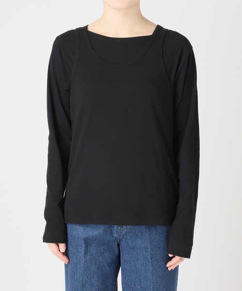 B.C STOCK(ベーセーストック)の「《2枚セット》ウォッシャブル / タンクセットロンTEE(Tシャツ/カットソー・レディース・チャコールグレー/ブラック・FREE)」の22枚目の写真