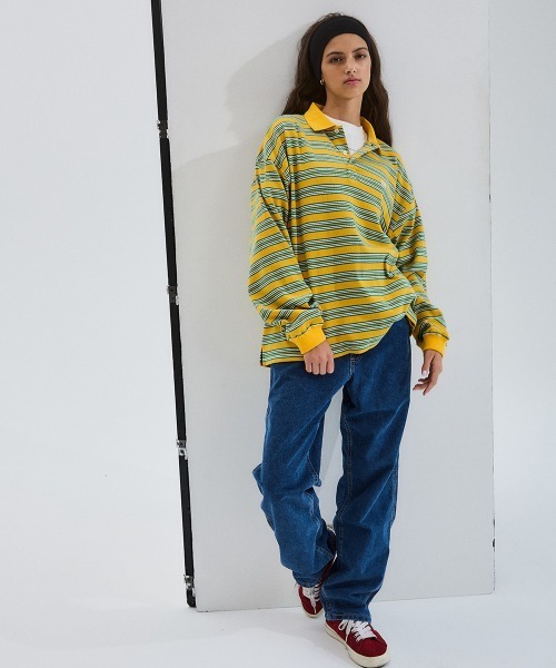 PARROTT CANVAS(パロットキャンバス)の「PCM Multi Border Polo Shirts(ポロシャツ・レディース・ベージュ・FREE)」の4枚目の写真