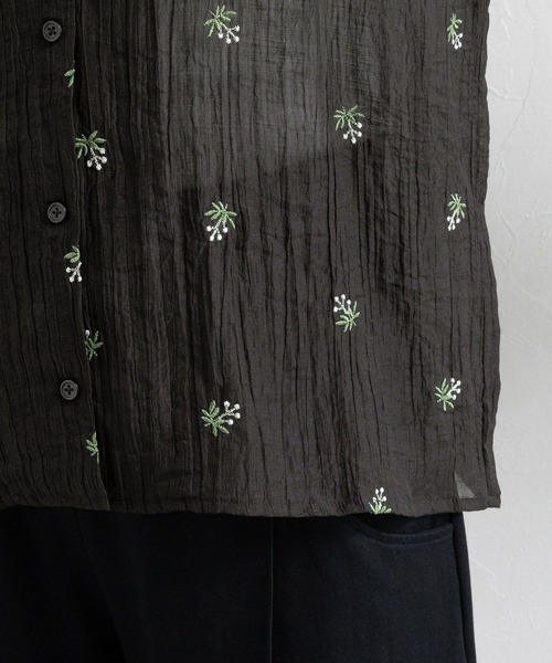 RAGEBLUE（レイジブルー）の「フラワーシシュウシアーシャツ/セットアップ対応（シャツ/ブラウス・レディース・ブラック/ホワイト・FREE）」の19枚目の写真