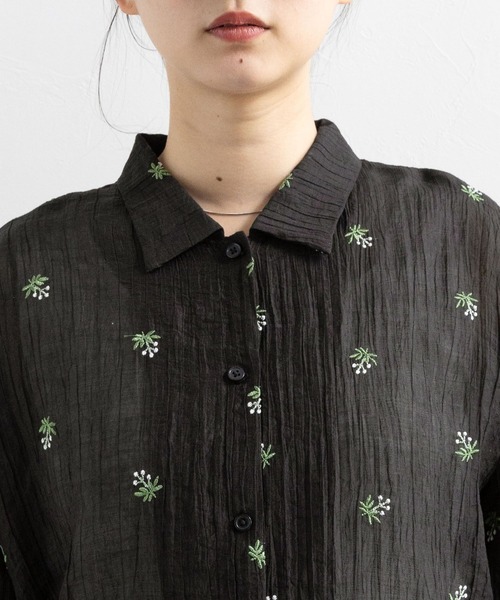 RAGEBLUE（レイジブルー）の「フラワーシシュウシアーシャツ/セットアップ対応（シャツ/ブラウス・レディース・ブラック/ホワイト・FREE）」の16枚目の写真