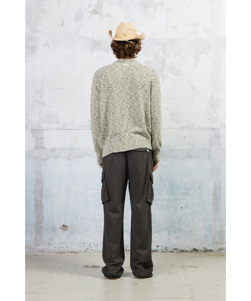 KUME(クメ)の「Men Slub Melange Knitted Cardigan, Olive(ニット/セーター・メンズ・その他・MEDIUM/LARGE)」の5枚目の写真