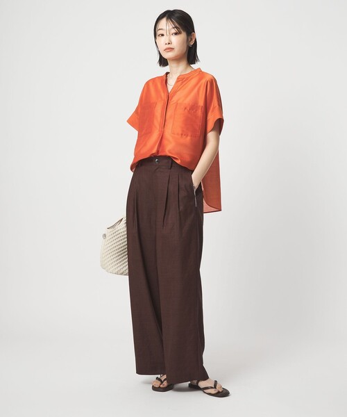 green label relaxing（グリーンレーベルリラクシング）の「カールマイヤー ポケット ショートスリーブ ブラウス マシンウォッシャブル 通気性（シャツ/ブラウス・レディース・その他1/ネイビー/コバルトブルー/レッド・FREE）」の17枚目の写真