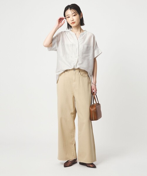 green label relaxing（グリーンレーベルリラクシング）の「カールマイヤー ポケット ショートスリーブ ブラウス マシンウォッシャブル 通気性（シャツ/ブラウス・レディース・その他1/ネイビー/コバルトブルー/レッド・FREE）」の22枚目の写真