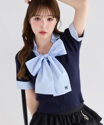 one after another NICE CLAUP | リボンシャツレイヤードトップス(シャツ/ブラウス)