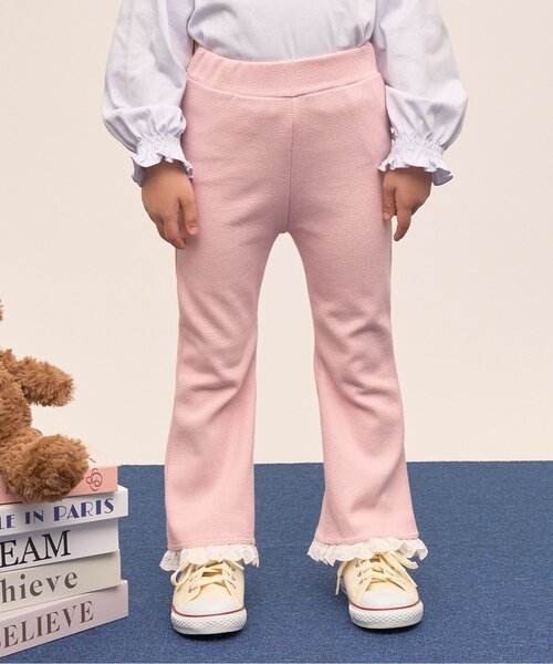Lycee mine(リセマイン)の「【ともパン】【防汚・速乾】裾チェリーレースフレアパンツ【子供服】【キッズ】【女の子】(その他パンツ・キッズ・ブラック/シルバーグレー/ライラック/アイボリー/ベビーピンク/エメラルド/サックスブルー・140cm/110cm/120cm/130cm/90cm/100cm)」の7枚目の写真
