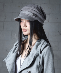 NOT KNOWING（ノットノーイング）の「Draped Button Knit Cap (MELANGE GREY)（キャップ）」
