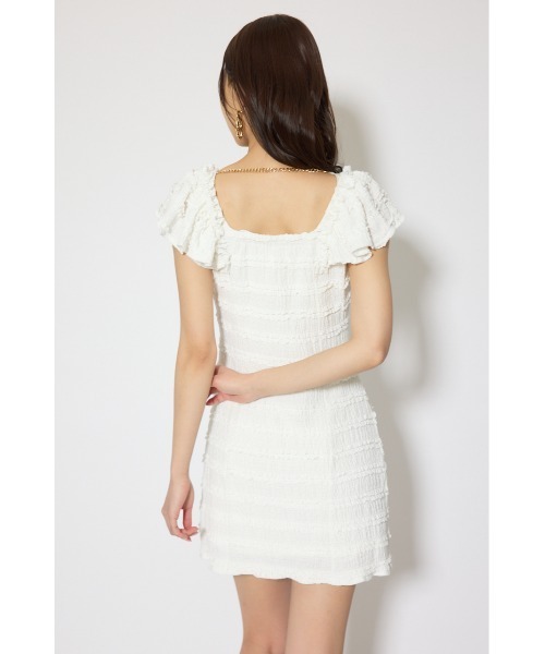 rienda(リエンダ)の「ショルダーフリルカットミニワンピース 春服 夏服(ワンピース・レディース・ブラック/ライトブルー/ホワイト・SMALL/MEDIUM)」の9枚目の写真