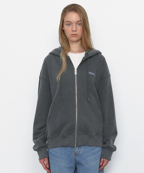 Pigment Shade Hoodie Zip-up [Charcoal]