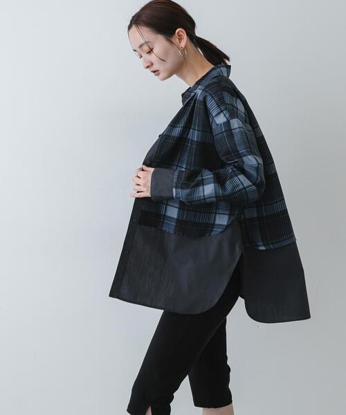 SENSE OF PLACE by URBAN RESEARCH(センスオブプレイスバイアーバンリサーチ)の「シアーチェックレイヤードシャツ(シャツ/ブラウス・レディース・ブラック系その他/ブルー系その他・ONE)」の5枚目の写真