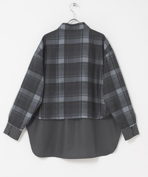 SENSE OF PLACE by URBAN RESEARCH(センスオブプレイスバイアーバンリサーチ)の「シアーチェックレイヤードシャツ(シャツ/ブラウス・レディース・ブラック系その他/ブルー系その他・ONE)」の13枚目の写真