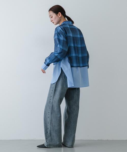 SENSE OF PLACE by URBAN RESEARCH(センスオブプレイスバイアーバンリサーチ)の「シアーチェックレイヤードシャツ(シャツ/ブラウス・レディース・ブラック系その他/ブルー系その他・ONE)」の21枚目の写真
