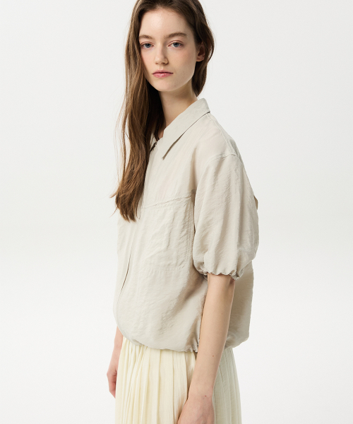 MIDNLOW(ミッドアンドロー)の「Short Sleeve Zip-up Shirts(Grey)(シャツ/ブラウス・レディース・その他・FREE)」の2枚目の写真