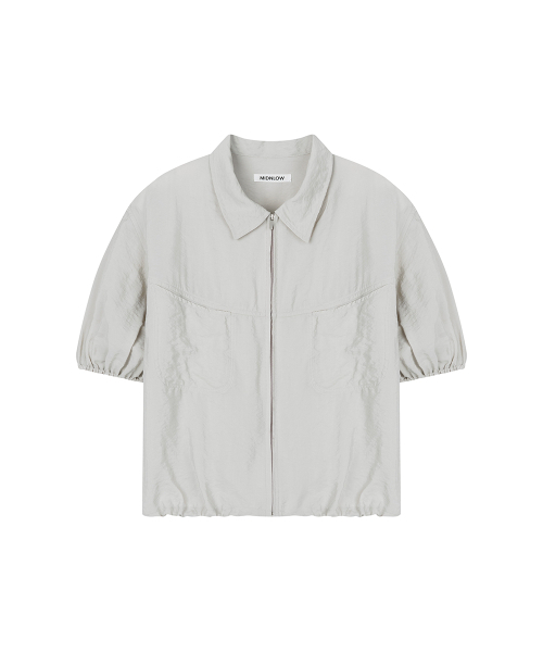 MIDNLOW(ミッドアンドロー)の「Short Sleeve Zip-up Shirts(Grey)(シャツ/ブラウス・レディース・その他・FREE)」の4枚目の写真