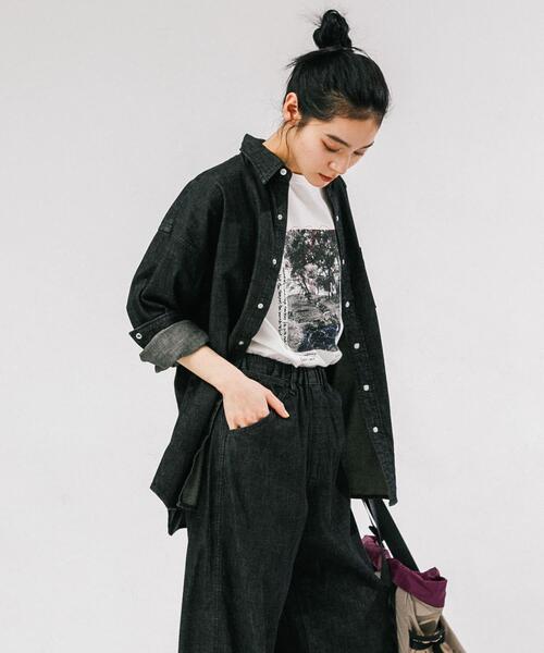 EKAL（エカル）の「フォトプリントショートスリーブTシャツ（Tシャツ/カットソー・レディース・ホワイト/ベージュ/グレー・ONE）」の6枚目の写真