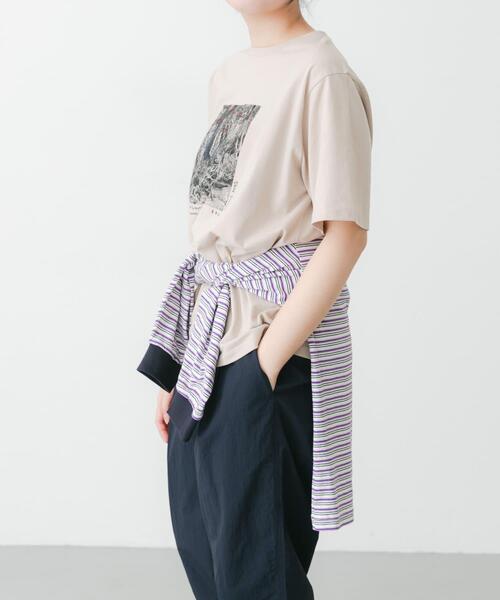 EKAL（エカル）の「フォトプリントショートスリーブTシャツ（Tシャツ/カットソー・レディース・ホワイト/ベージュ/グレー・ONE）」の12枚目の写真