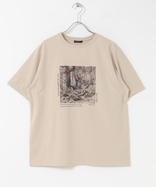 EKAL（エカル）の「フォトプリントショートスリーブTシャツ（Tシャツ/カットソー・レディース・ホワイト/ベージュ/グレー・ONE）」の15枚目の写真