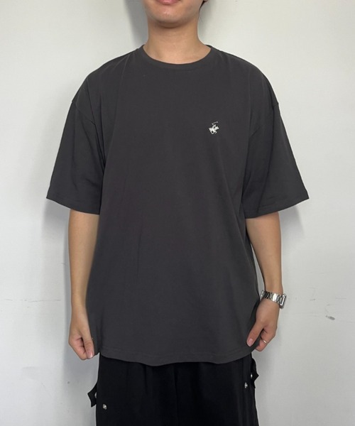BEVERLY HILLS POLO CLUB(ビバリーヒルズポロクラブ)の「【BEVERLY HILLS POLO CLUB】ワンポイント刺繍Tシャツ 無地/ボーダー(Tシャツ/カットソー・メンズ・ブラック系その他/ホワイト系その他/チャコール/オフホワイト/ネイビー/ブラック・M/L)」の6枚目の写真