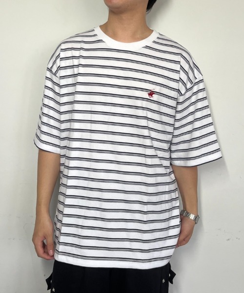 BEVERLY HILLS POLO CLUB(ビバリーヒルズポロクラブ)の「【BEVERLY HILLS POLO CLUB】ワンポイント刺繍Tシャツ 無地/ボーダー(Tシャツ/カットソー・メンズ・ブラック系その他/ホワイト系その他/チャコール/オフホワイト/ネイビー/ブラック・M/L)」の10枚目の写真