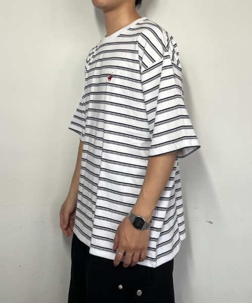 BEVERLY HILLS POLO CLUB(ビバリーヒルズポロクラブ)の「【BEVERLY HILLS POLO CLUB】ワンポイント刺繍Tシャツ 無地/ボーダー(Tシャツ/カットソー・メンズ・ブラック系その他/ホワイト系その他/チャコール/オフホワイト/ネイビー/ブラック・M/L)」の11枚目の写真