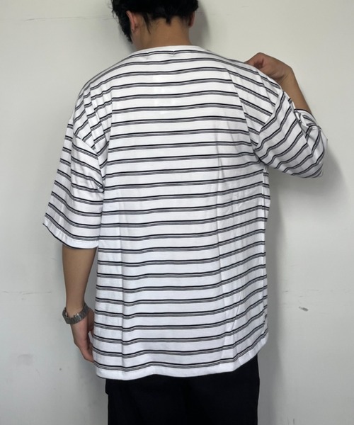 BEVERLY HILLS POLO CLUB(ビバリーヒルズポロクラブ)の「【BEVERLY HILLS POLO CLUB】ワンポイント刺繍Tシャツ 無地/ボーダー(Tシャツ/カットソー・メンズ・ブラック系その他/ホワイト系その他/チャコール/オフホワイト/ネイビー/ブラック・M/L)」の12枚目の写真